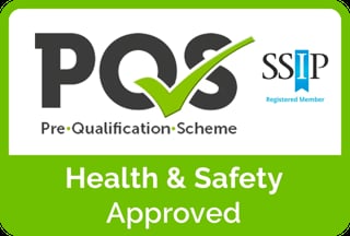 PQS Pre-Qualification Scheme SSIP Registered Member Health and Safety Approved certification badge